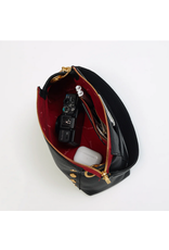 Hammitt Hammitt 15508 Bryant Medium Black Brushed Gold Red Zipper Handbag