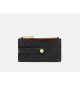 Hammitt Hammitt  210 West Black Brushed Gold Red Zip Card Holder 11048
