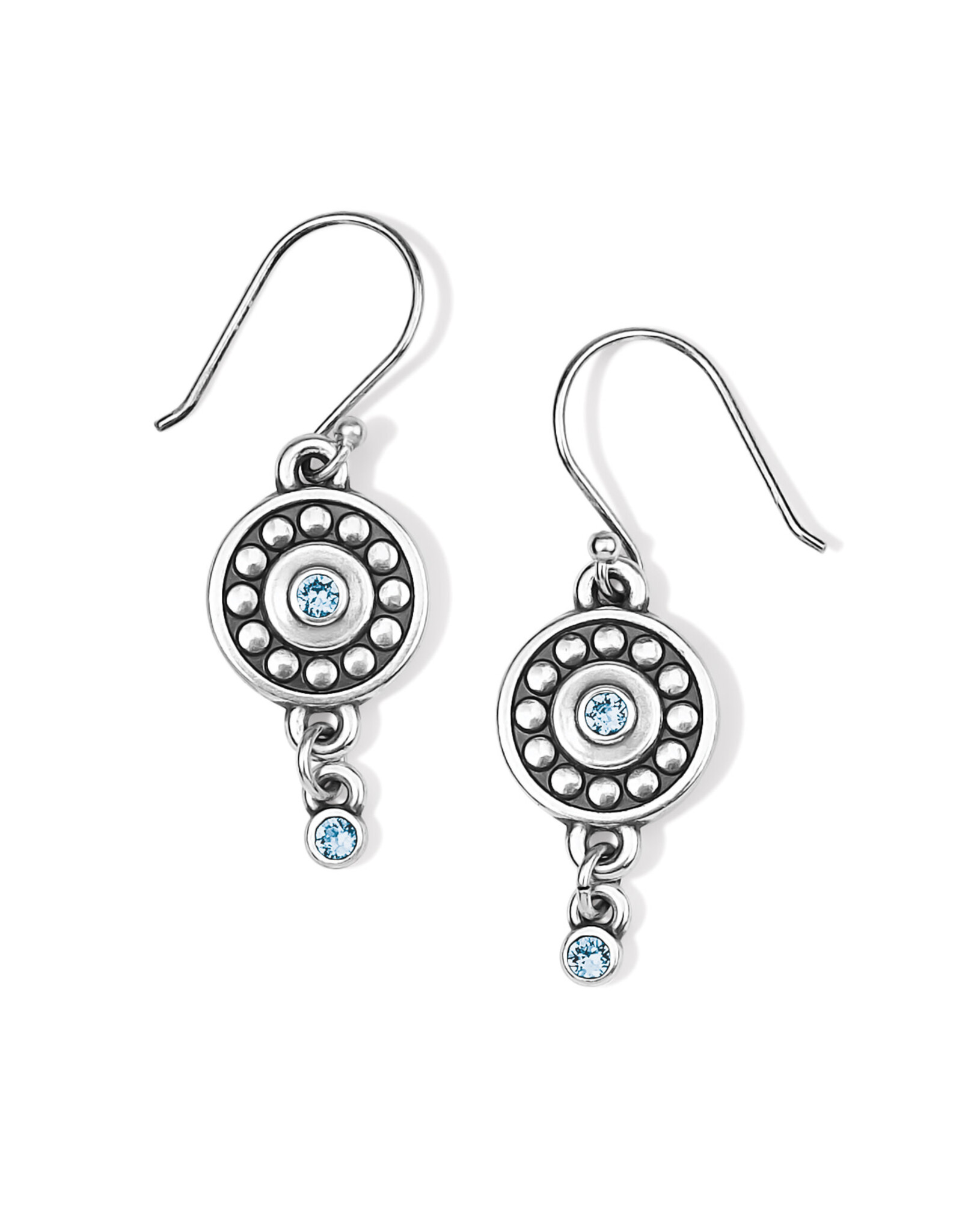 Brighton Brighton JA886C March Aquamarine Pebble Dot Medali Reversible French Wire Earrings