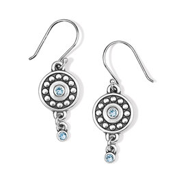 Brighton Brighton JA886C March Aquamarine Pebble Dot Medali Reversible French Wire Earrings