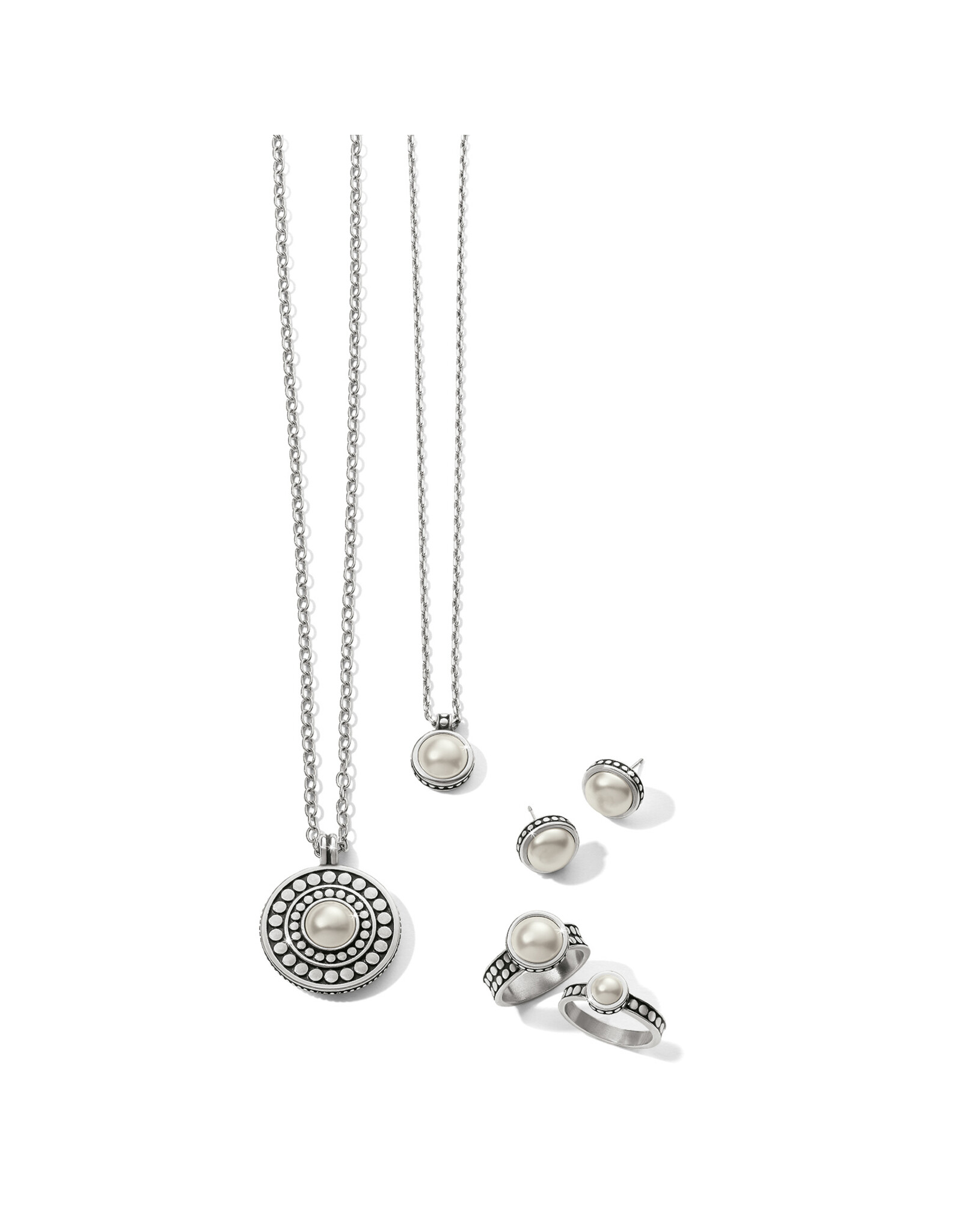 Brighton Brighton JA9903 Pebble Dot Medali Pearl Post Earring
