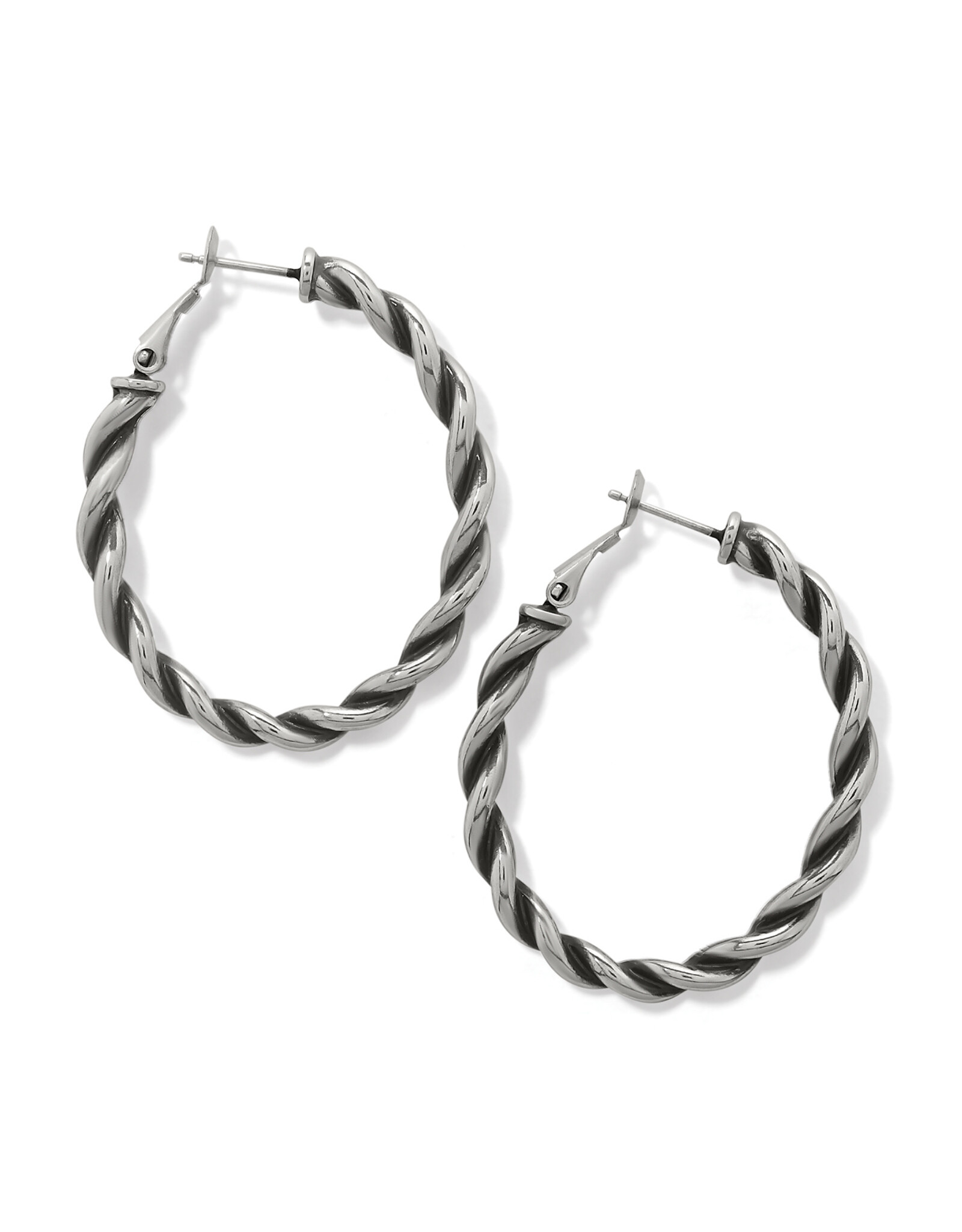 Brighton Brighton JA9893 Interlok Twist Oval Hoop Earring