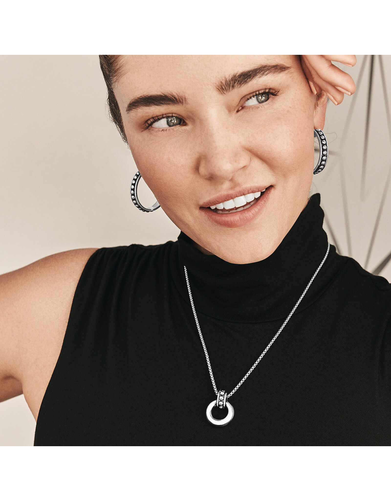 Brighton Brighton JA9895 Pretty Tough Stud Large Hoop Earring