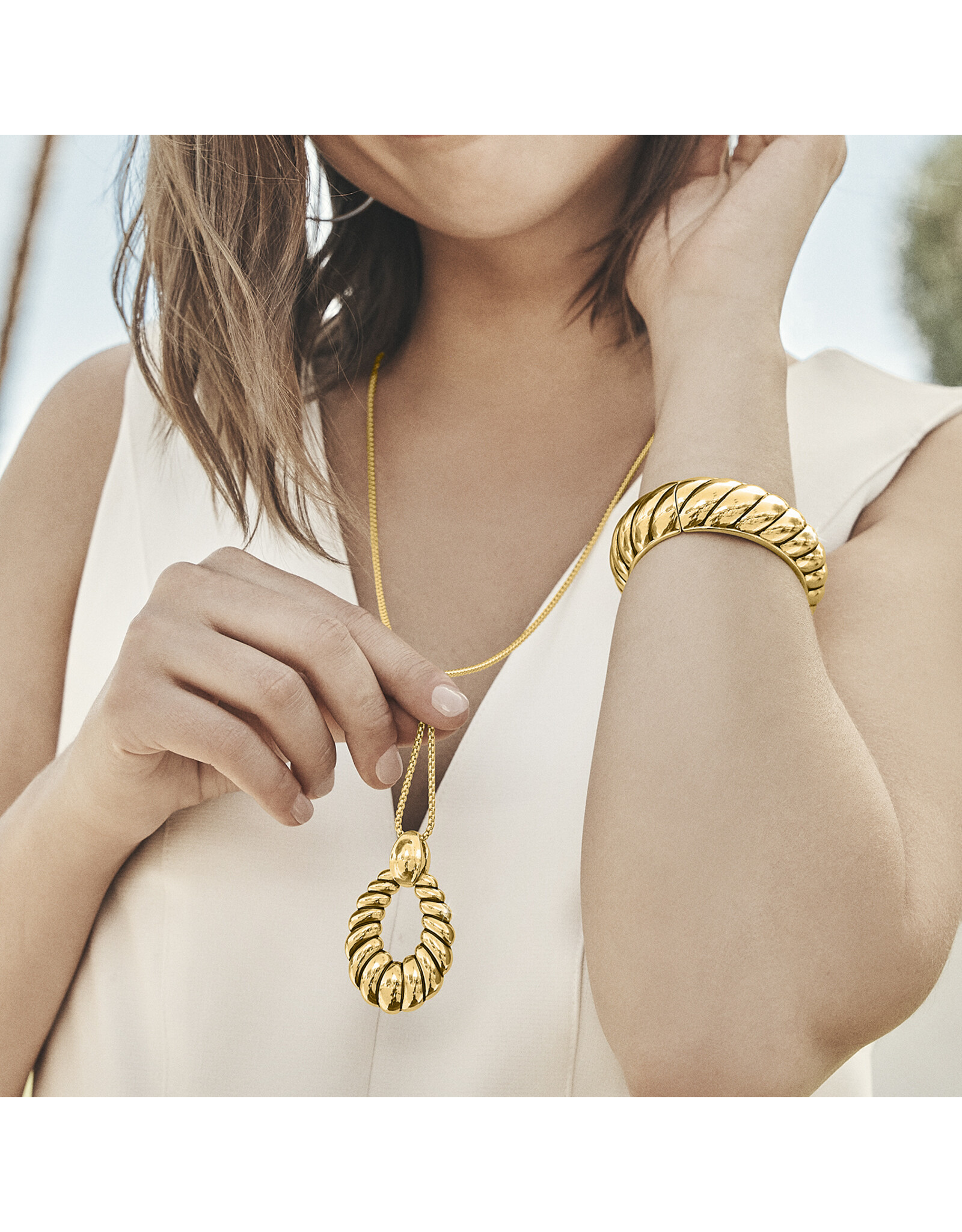 Brighton Brighton JM7445 Athena Gold Scalloped Convertible Necklace