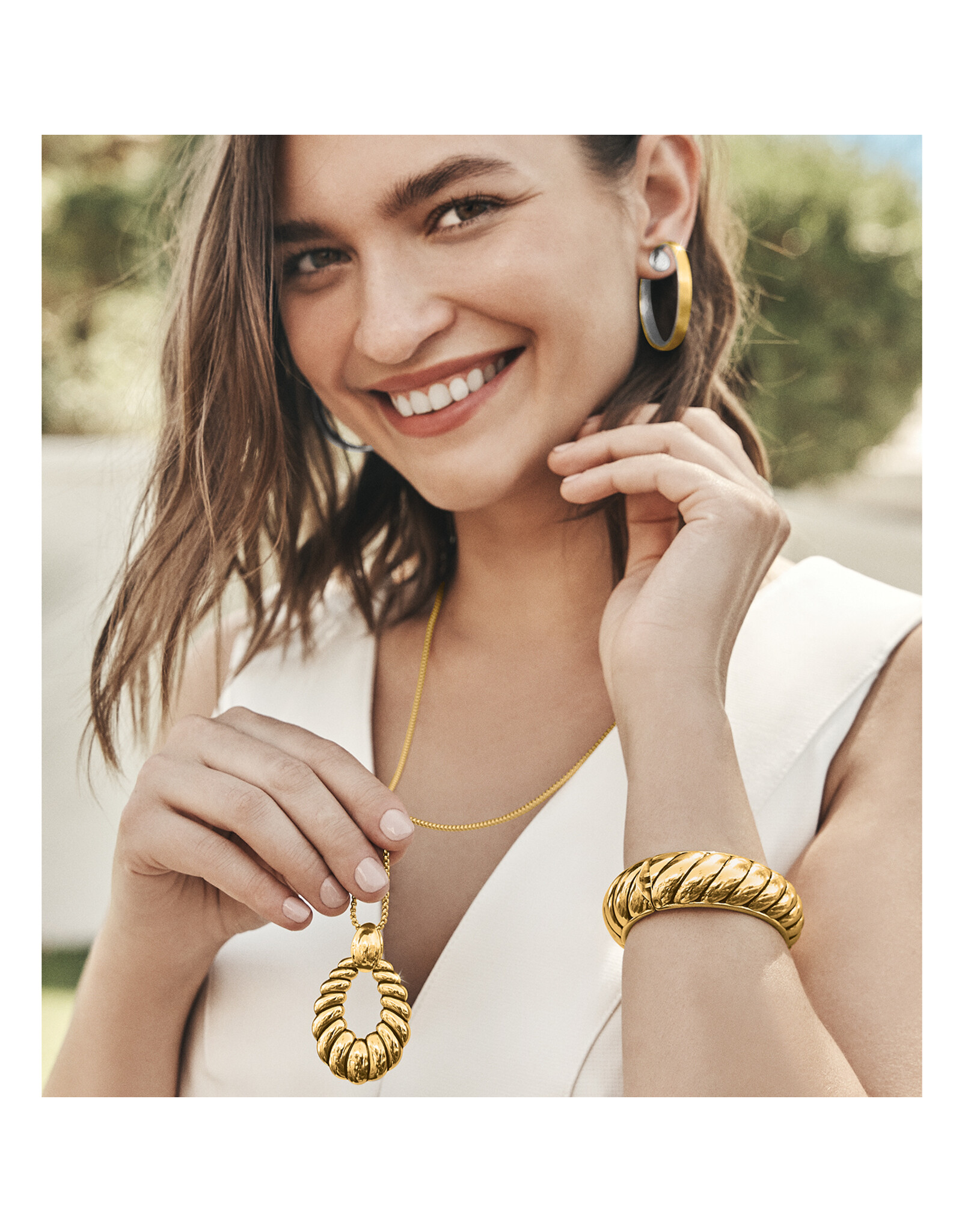 Brighton Brighton JM7445 Athena Gold Scalloped Convertible Necklace