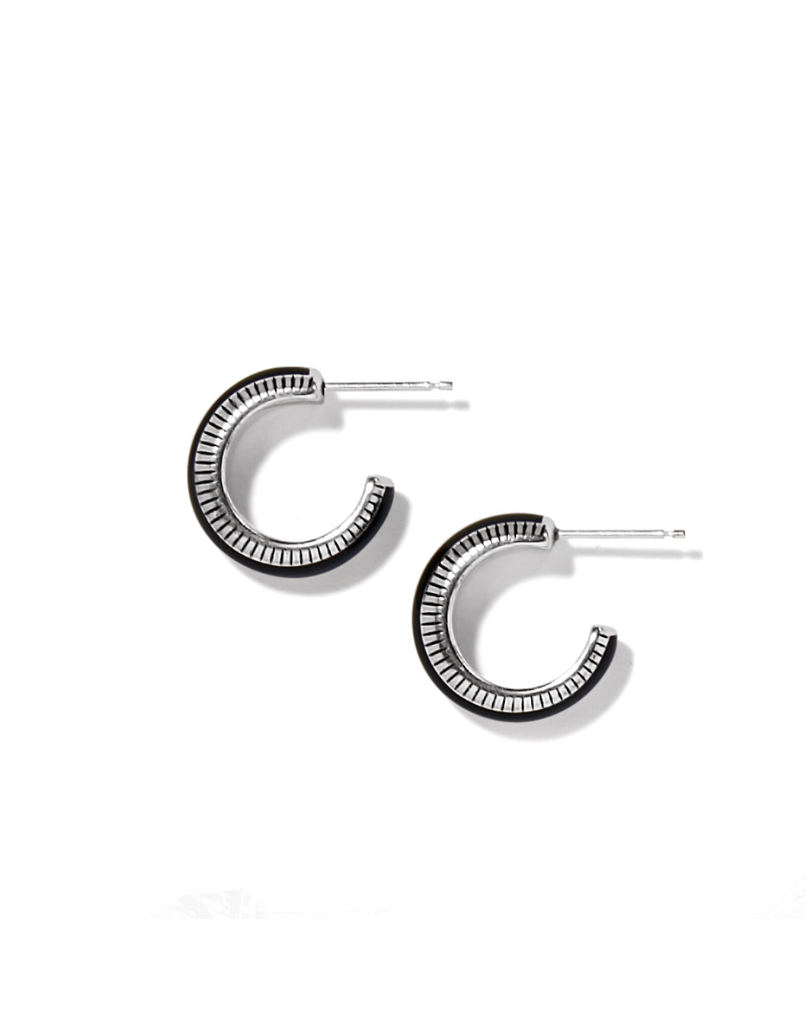 Brighton Brighton JA9898 Interlok Noir Black Small Hoop Earring