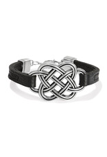 Brighton Brighton JF0099 Interlok Trellis Black Leather Bracelet