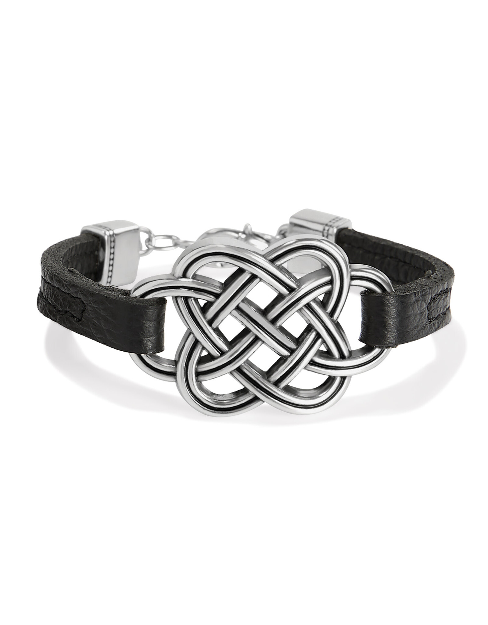 Brighton Brighton JF0099 Interlok Trellis Black Leather Bracelet