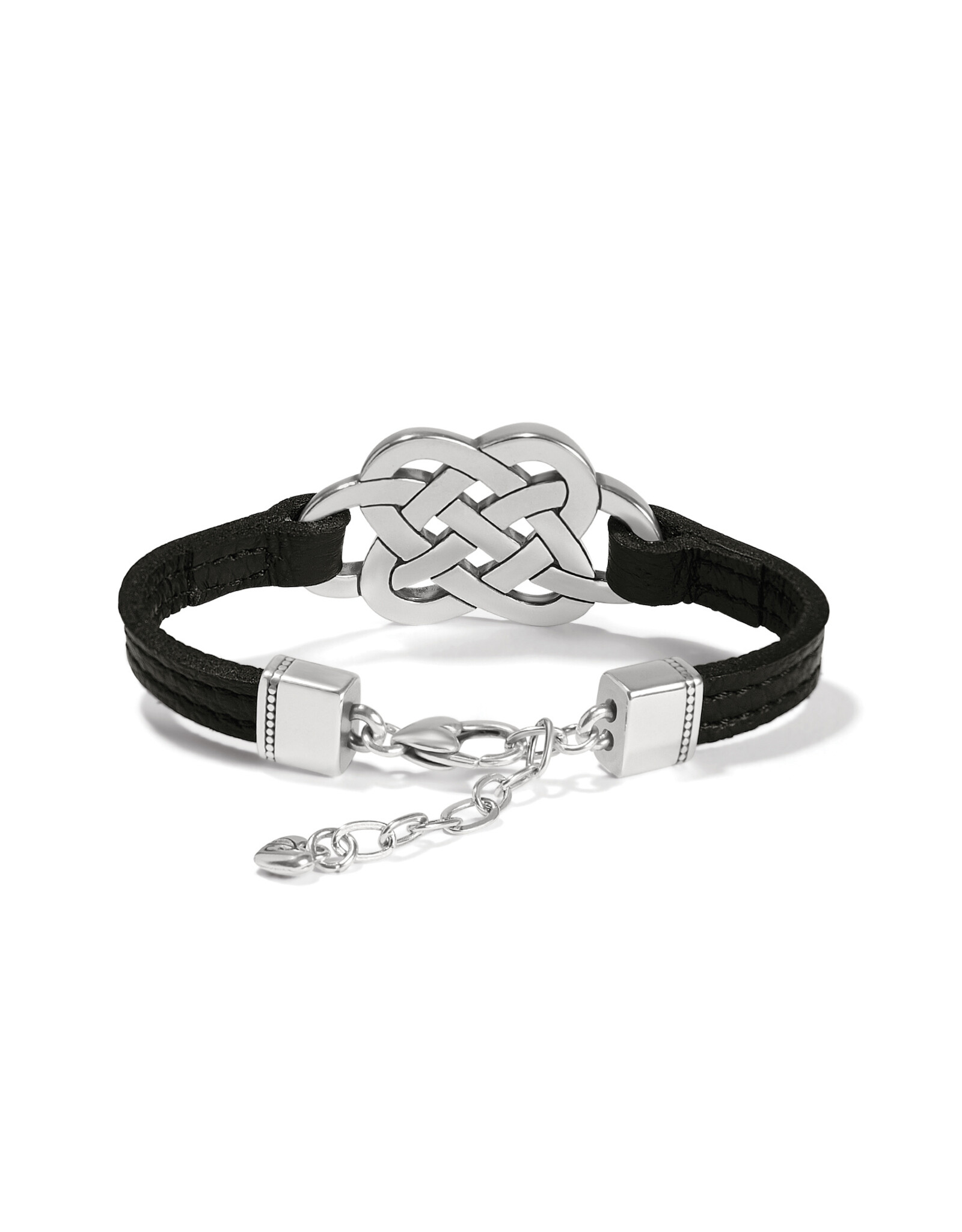 Brighton Brighton JF0099 Interlok Trellis Black Leather Bracelet