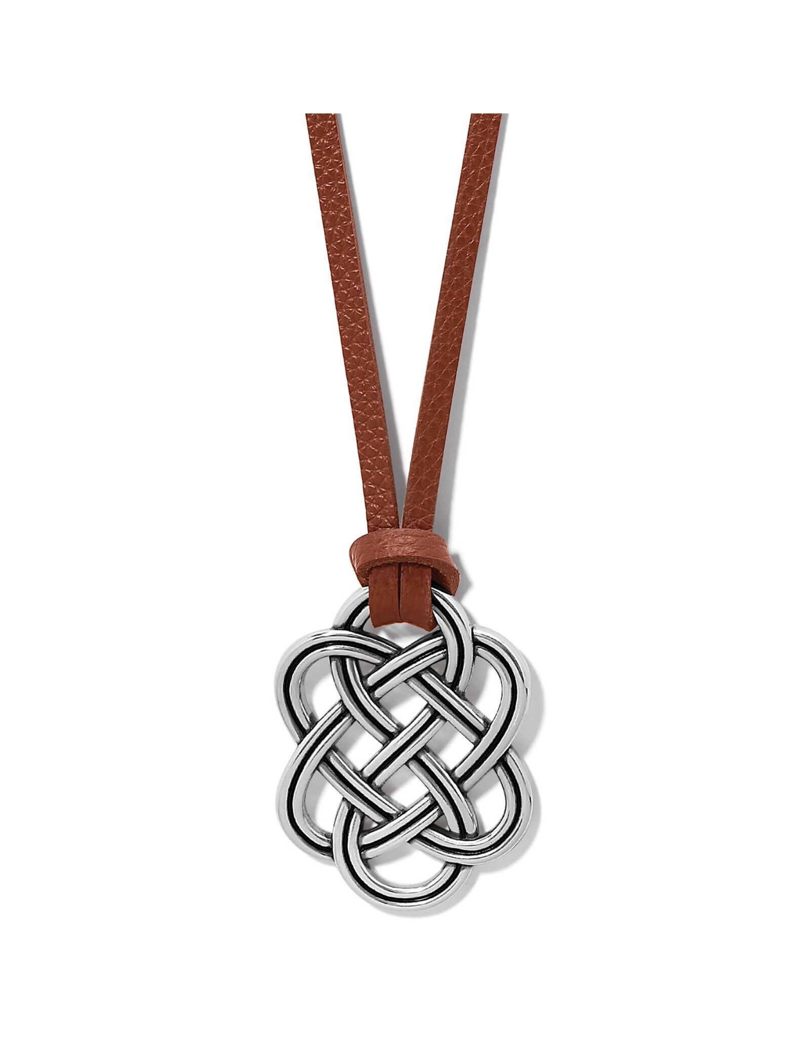 Brighton Brighton JM7416 Interlok Trellis Bourbon Leather Necklace