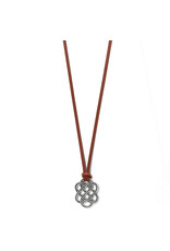 Brighton Brighton JM7416 Interlok Trellis Bourbon Leather Necklace