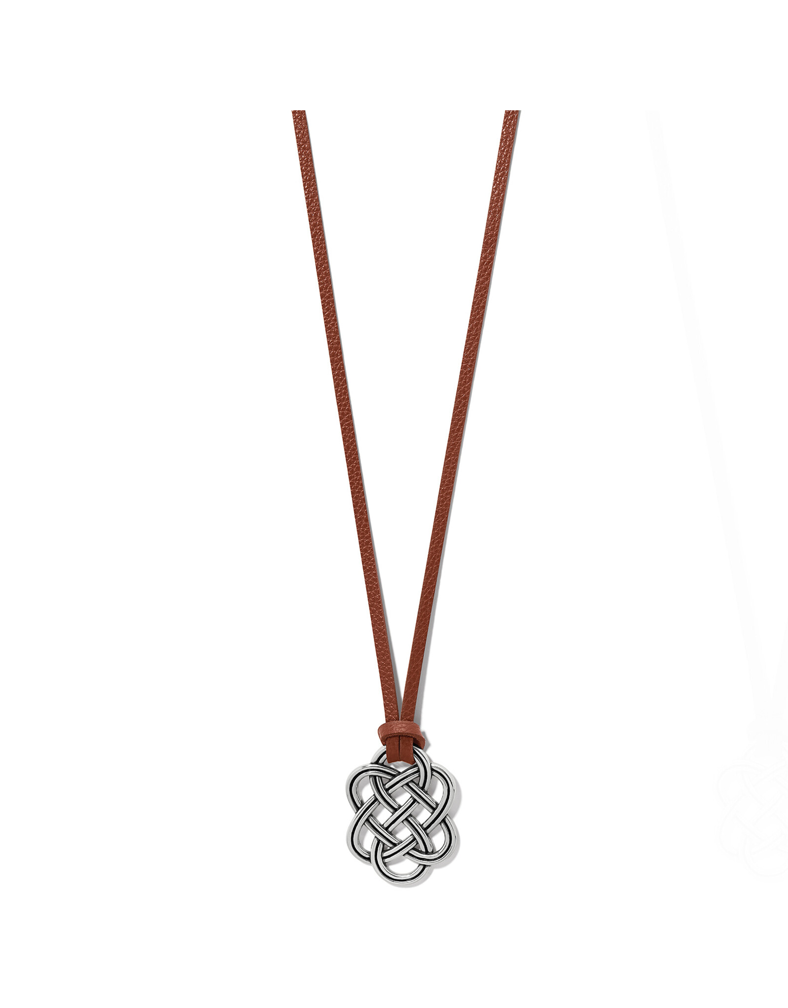 Brighton Brighton JM7416 Interlok Trellis Bourbon Leather Necklace