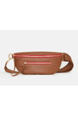 Hammitt Hammitt Charles Crossbody Mahogany Pebble Brushed Gold Red Zipper 17330