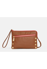 Hammitt Hammitt Nash Small Mahogany Pebble Brushed Gold Red Zipper 14697