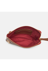 Hammitt Hammitt Nash Small Mahogany Pebble Brushed Gold Red Zipper 14697