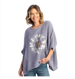 Jess & Jane Jess M97-1695 Daisy Day Gauze Poncho Top