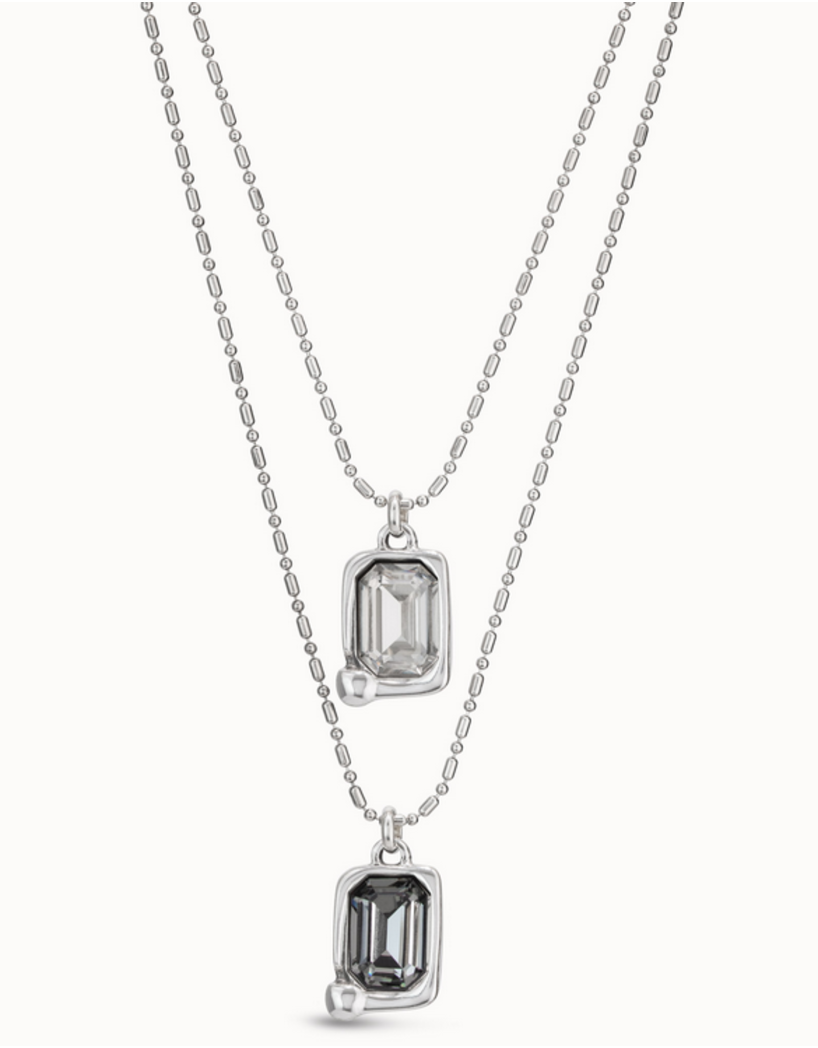Uno de 50 Uno COL1825MCLMTL0U Marvelous Double Crystal Necklace,