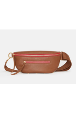 Hammitt Hammitt Charles Crossbody Mahogany Pebble Brushed Gold Red Zipper 17330