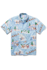 Reyn Spooner Reyn M593112523 Rudolph Red Nosed Reindeer Classic Button Front Holiday Blue