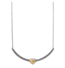 Brighton Brighton JM7473 Pretty Tough Two Tone Bold Heart Bar Necklace