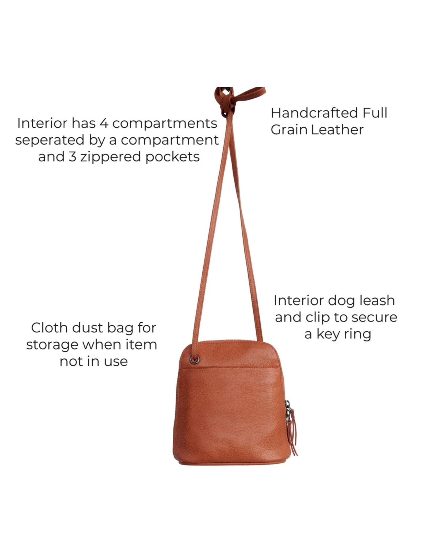 Latico Latico 2522 Lilly Zipper Bag Cognac