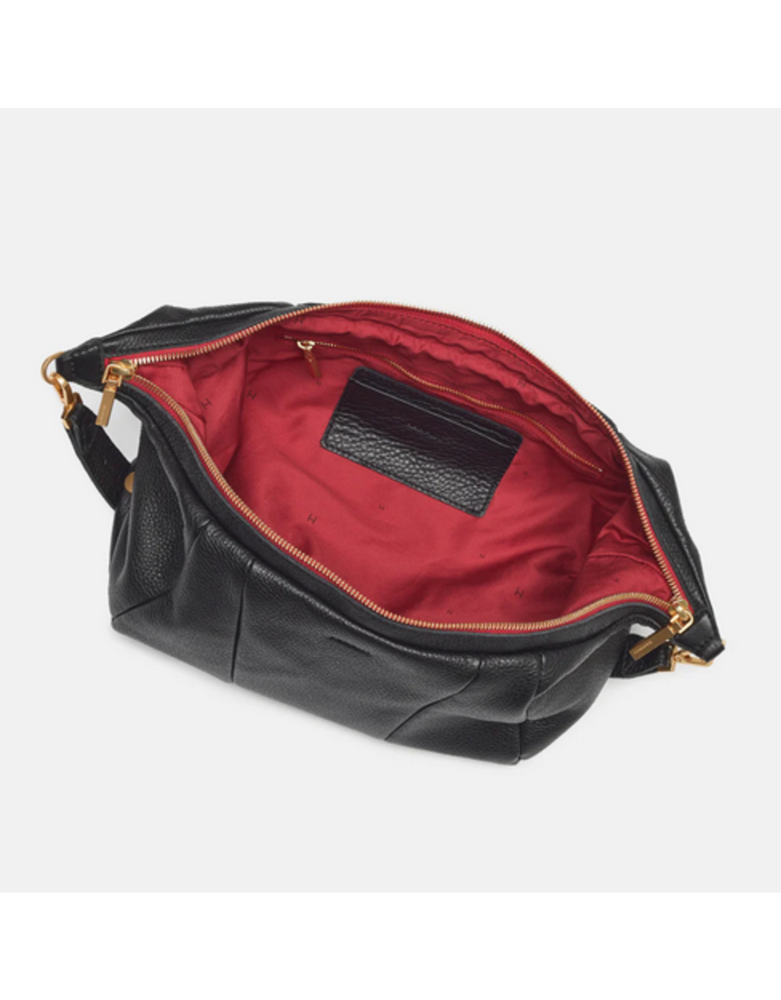 Hammitt Hammitt Morgan Black Brushed Gold Red Zipper 16454