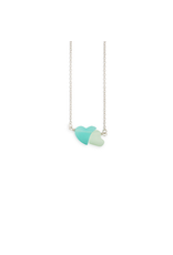 Demdaco Demdaco 1004130257 Seaglass  Double Heart Sterling Silver Necklace