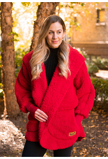 Nordic Beach Nordic Beach NB-CA Candy Apple Red Hooded Cozy Jacket