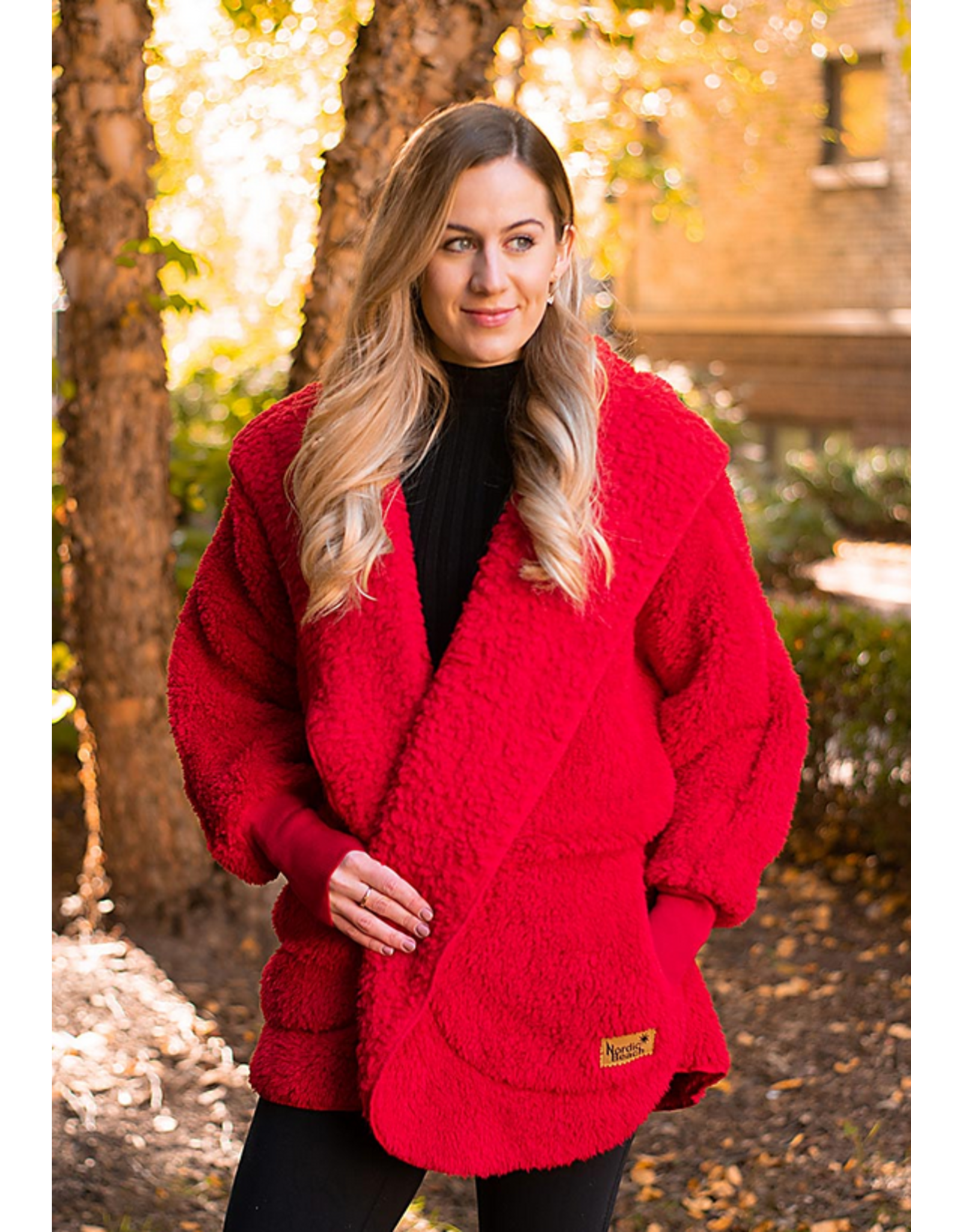Nordic Beach Nordic Beach NB-CA Candy Apple Red Hooded Cozy Jacket
