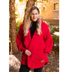 Nordic Beach Nordic Beach NB-CA Candy Apple Red Hooded Cozy Jacket