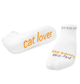 notes to self Notes to Self CAT 'My Cat Loves Me' Low-Cut Socks