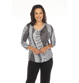 Carine Carine CA14754 V Neck African Abstract Shirt