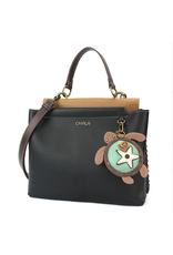 Chala Chala M848TU6 Charming Satchel Black with Turtle Key