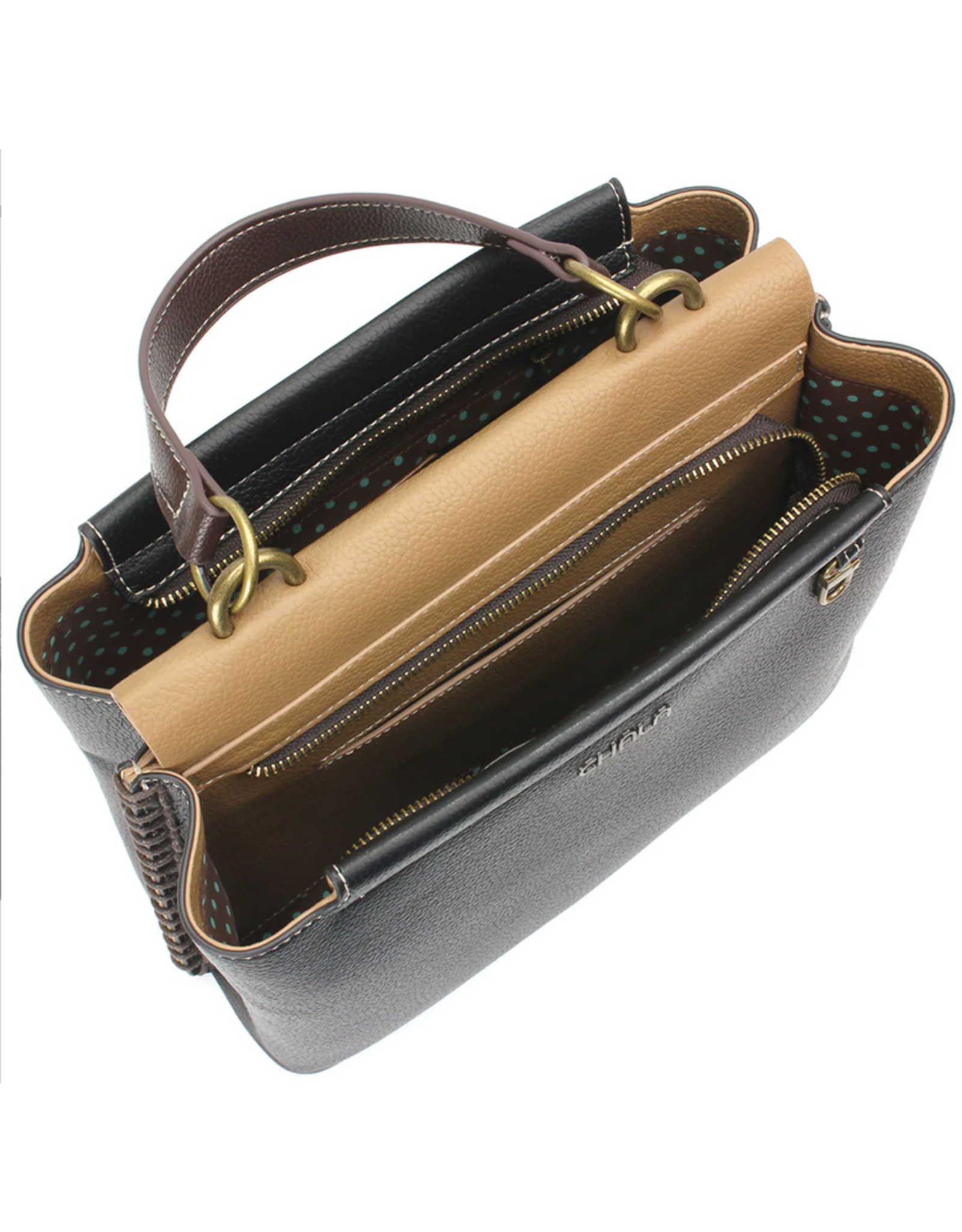 Chala Chala M848TU6 Charming Satchel Black with Turtle Key