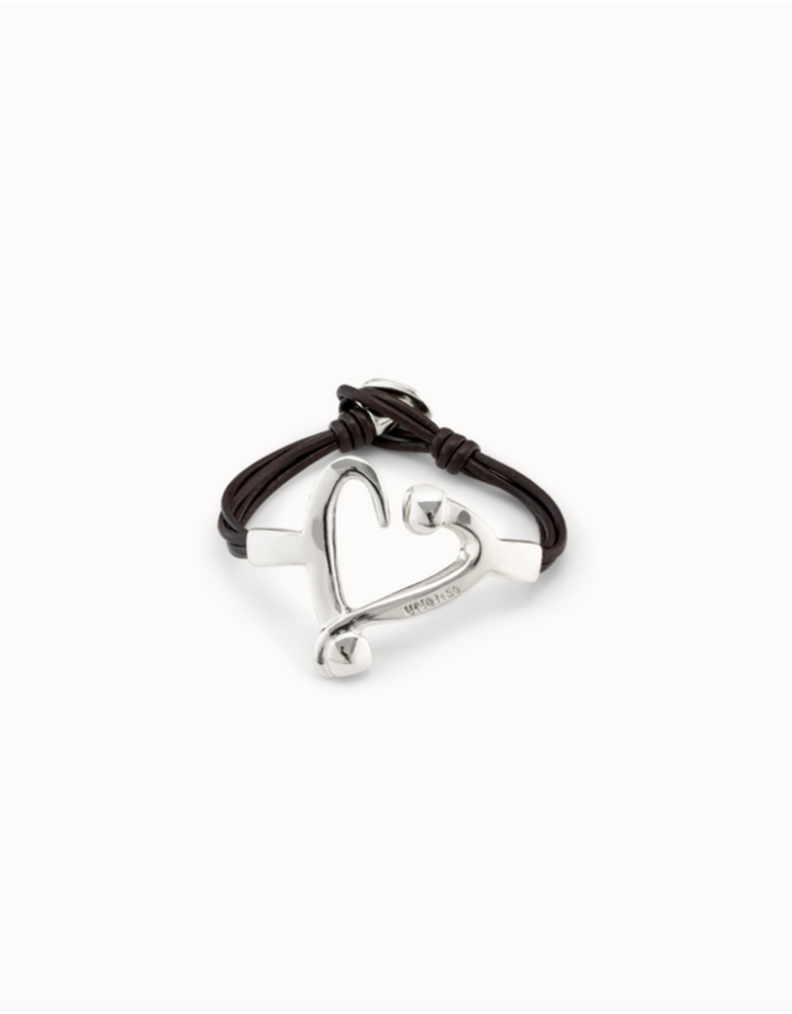 Uno de 50 Uno PUL2325MARMTL0M Love Leather Heart Bracelet