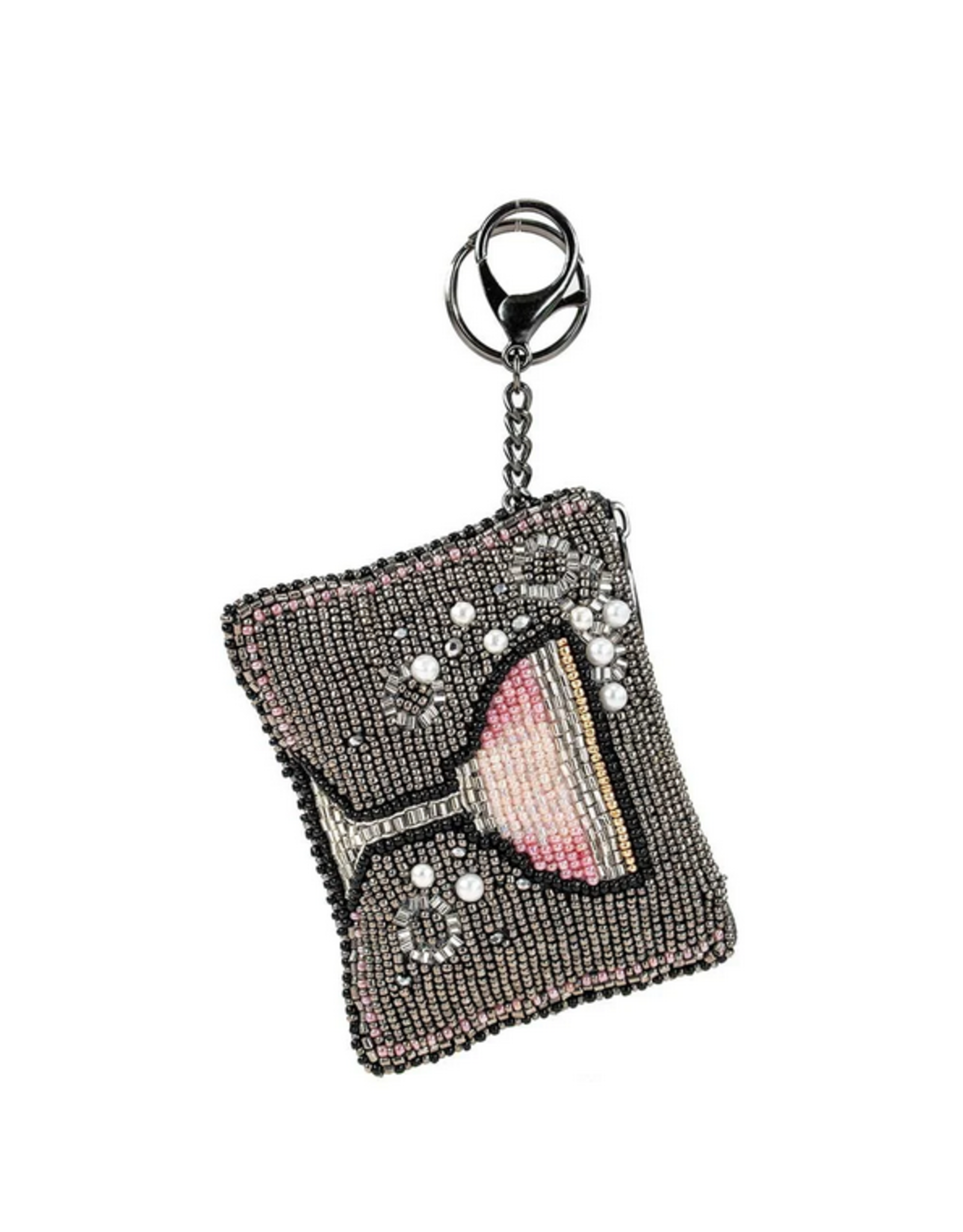 Mary Frances Mary Frances CPS002-287 Pink Champagne Coin Purse Key Fob