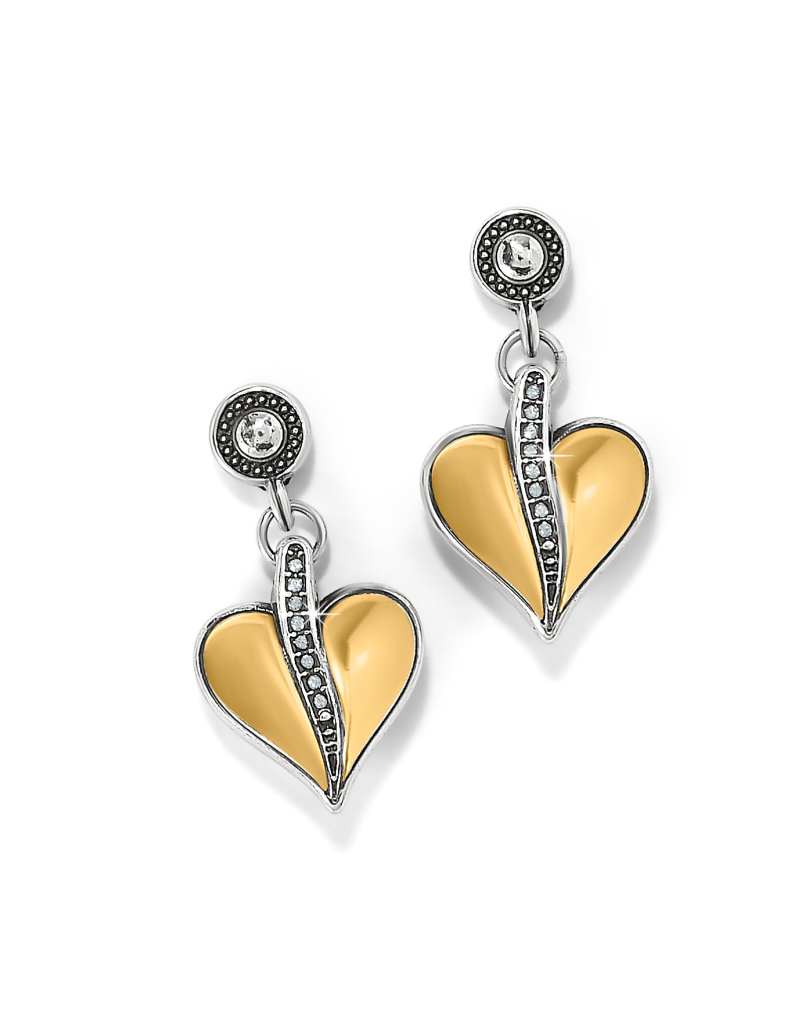 Brighton Brighton JA0019 Precious Heart Two Tone Post Drop Earrings