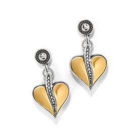 Brighton Brighton JA0019 Precious Heart Two Tone Post Drop Earrings