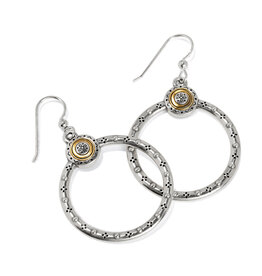 Brighton Brighton JA9924 Mosaic Two Tone French Wire Hoop Earrings