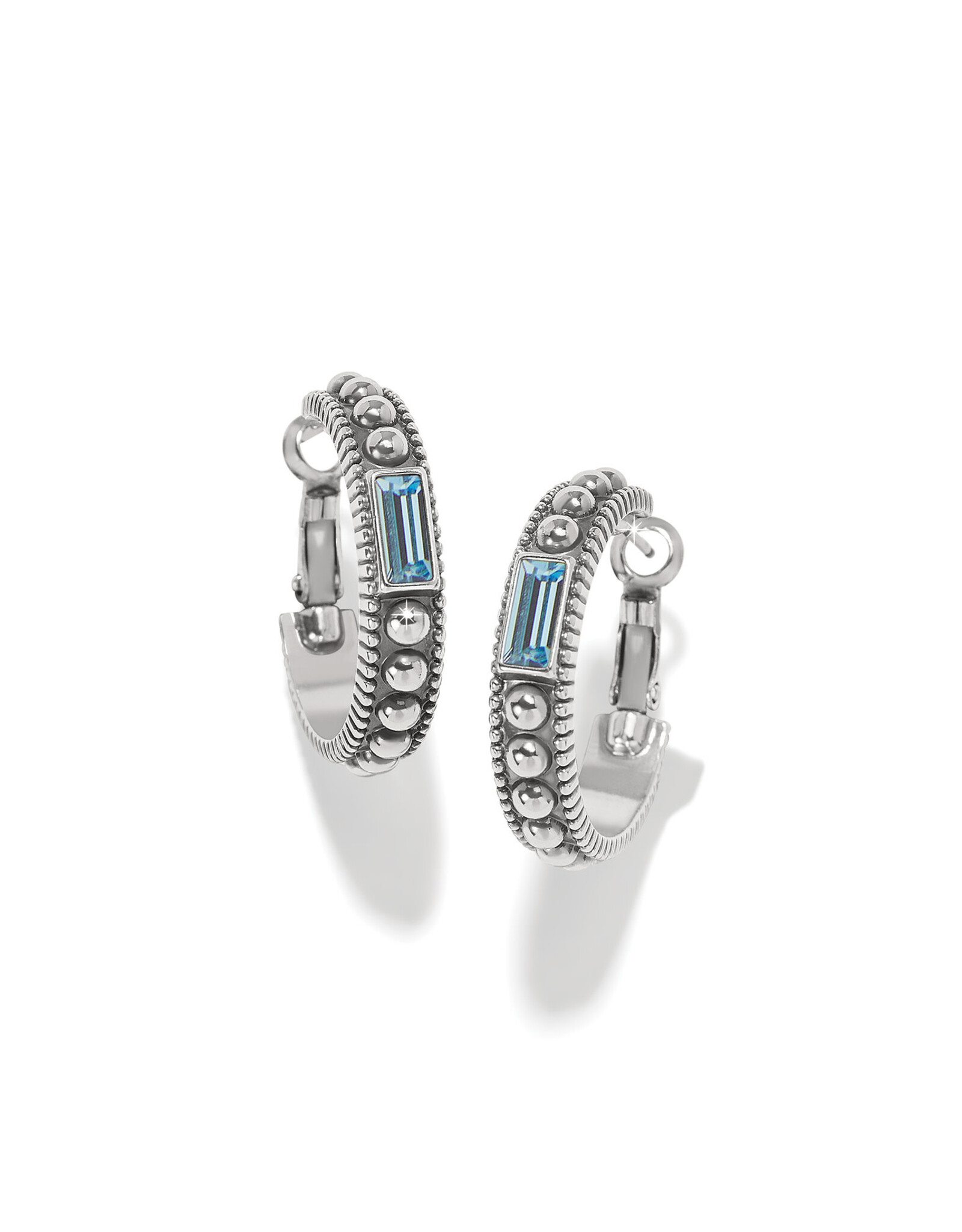 Brighton Brighton JA998B Pretty Tough Gem Hoop Earrings Aqua