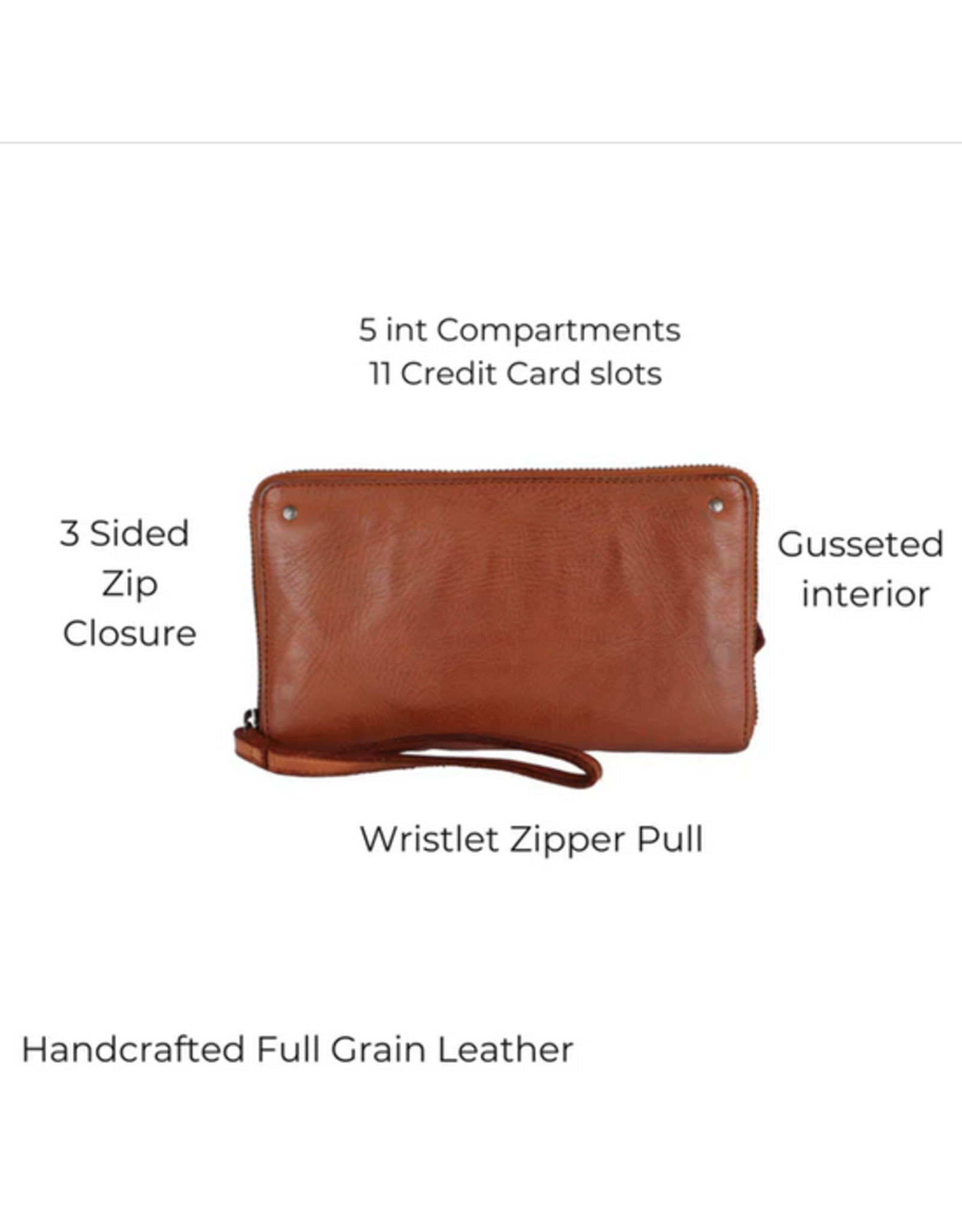 Latico Latico 5885200 Sierra Wallet Wristlet Black