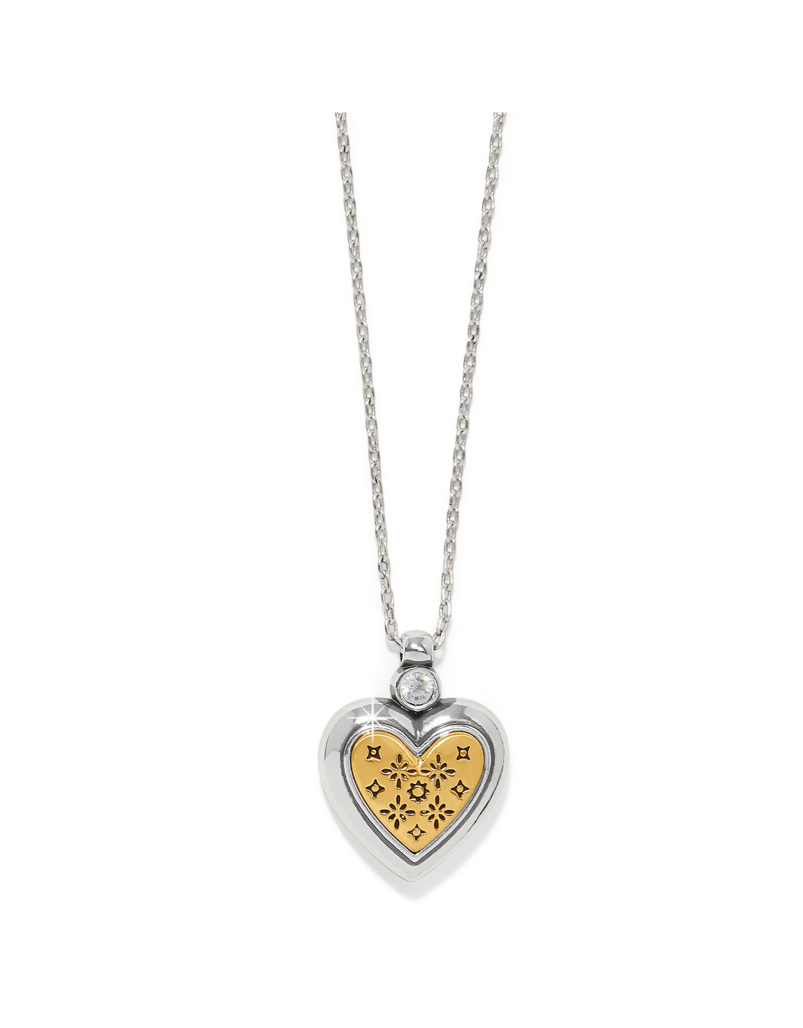 Brighton Brighton JM7611 Mosaic Heart Two Tone Mini Necklace