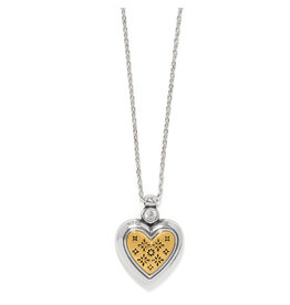 Brighton Brighton JM7611 Mosaic Heart Two Tone Mini Necklace
