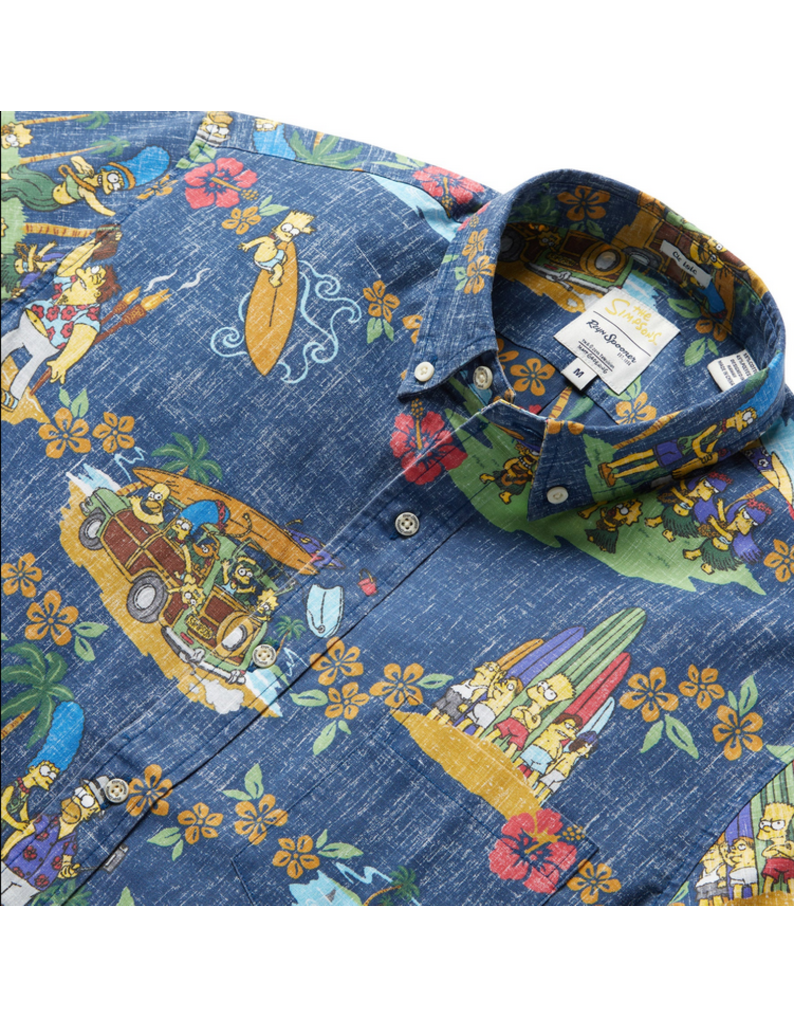 Reyn Spooner Reyn M630412524 The Simpsons Hawaiian Vacation Classic  Button Front
