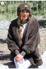 Nordic Beach Nordic Beach NB-DKG Cozy Hooded Wrap One Size  Dark Koala Grey