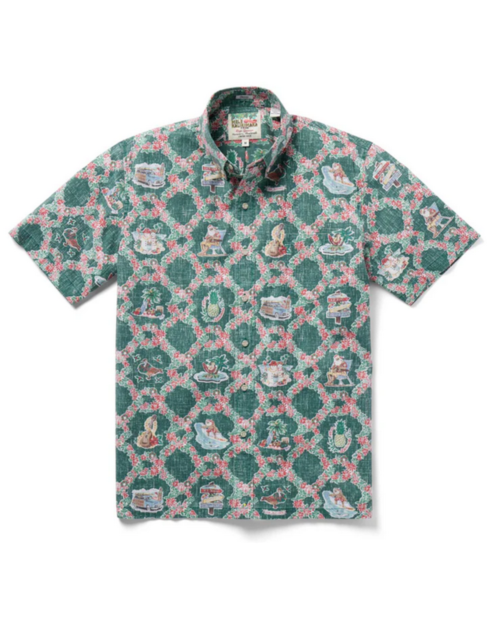 Reyn Spooner Reyn M59301253 Hawaiian Christmas 2023 40th Button Front