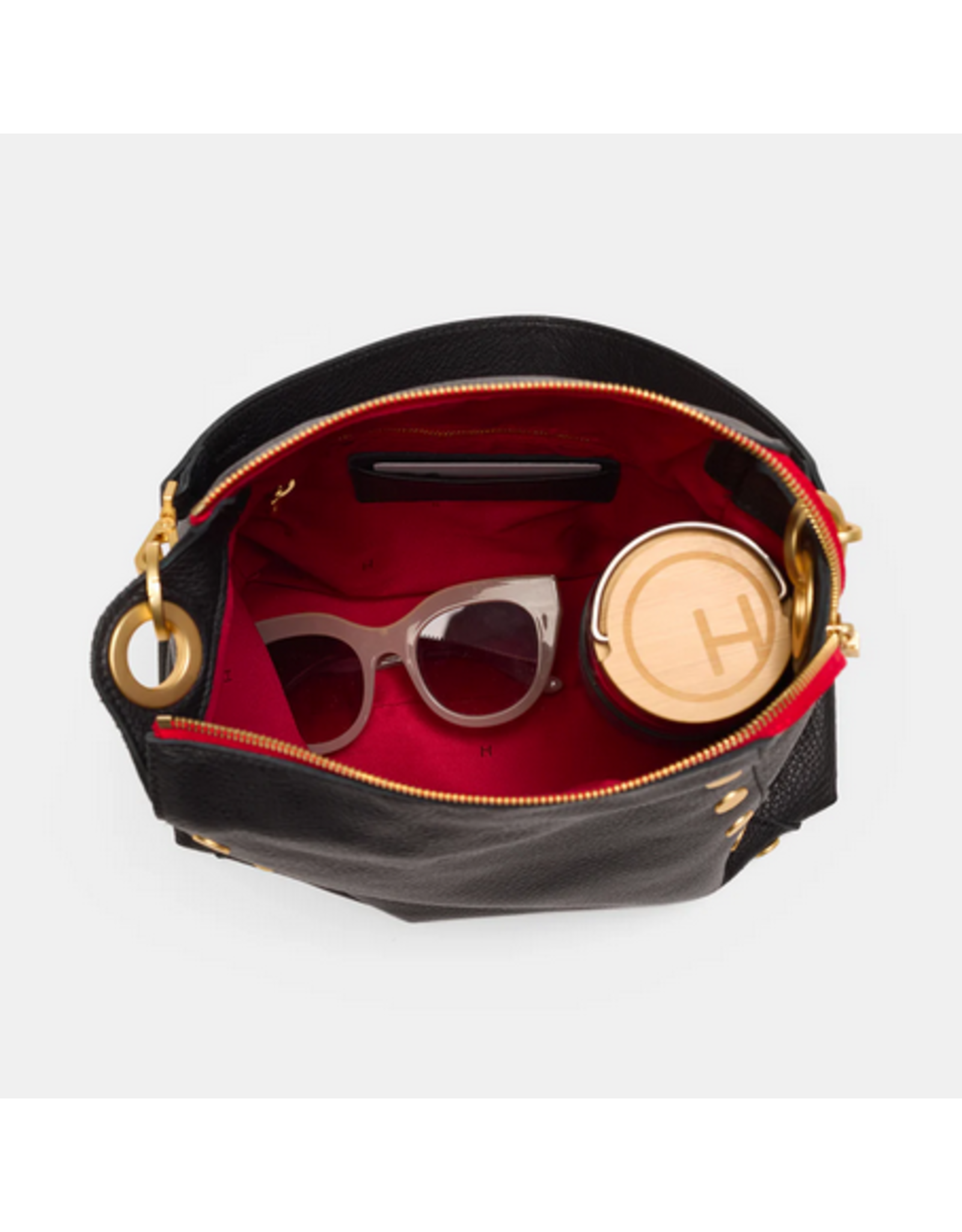 Hammitt Hammitt Bryant Lrg Large Black Gold Red Zip Handbag