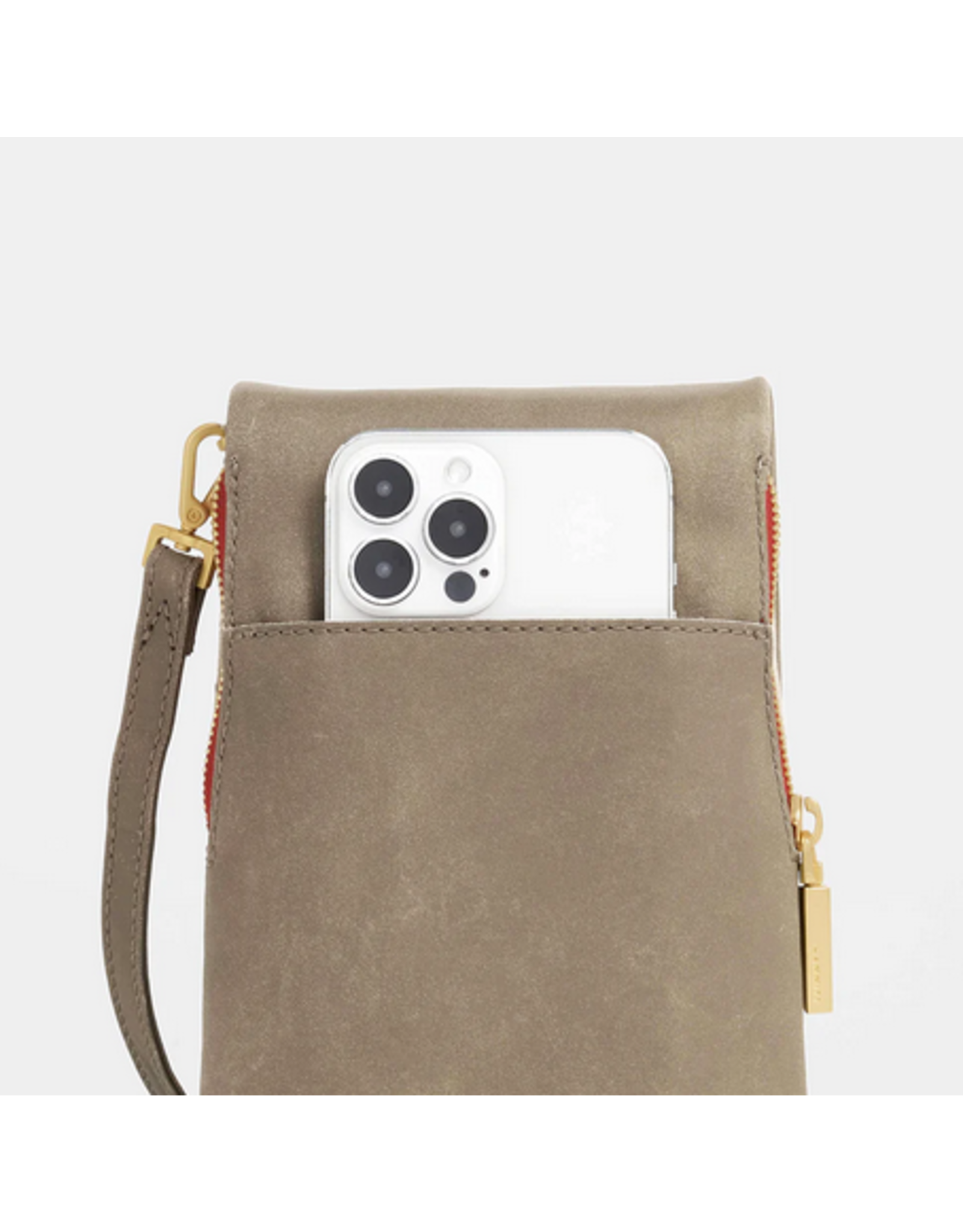 Hammitt Hammitt VIP Mobile Pewter Gold Red Zip