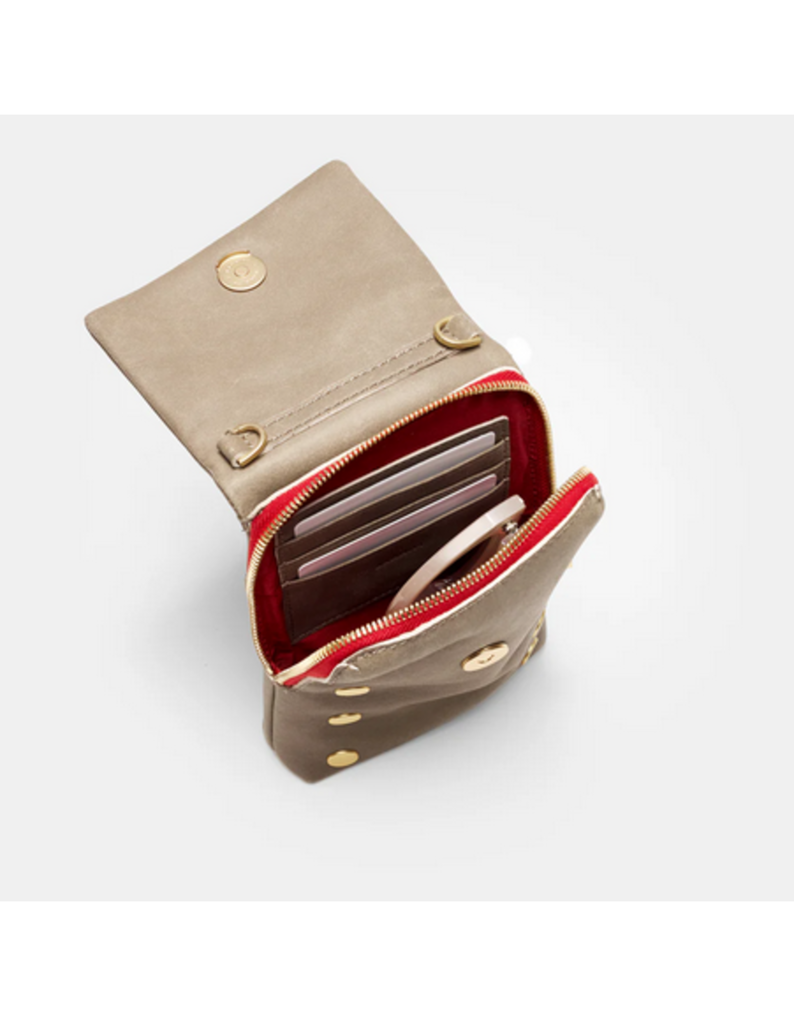 Hammitt Hammitt VIP Mobile Pewter Gold Red Zip