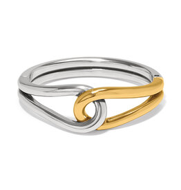 Brighton Brighton JF0256 Interlok Curve Two Tone Hinged Bangle